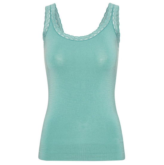 bambus top Top mit Spitze OEKO-TEX Petrol – Bambus – VIAMAJA.DE