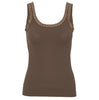 Top mit Spitze OEKO-TEX Taupe – Mikrofaser