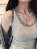 Top mit Spitze – Taupe