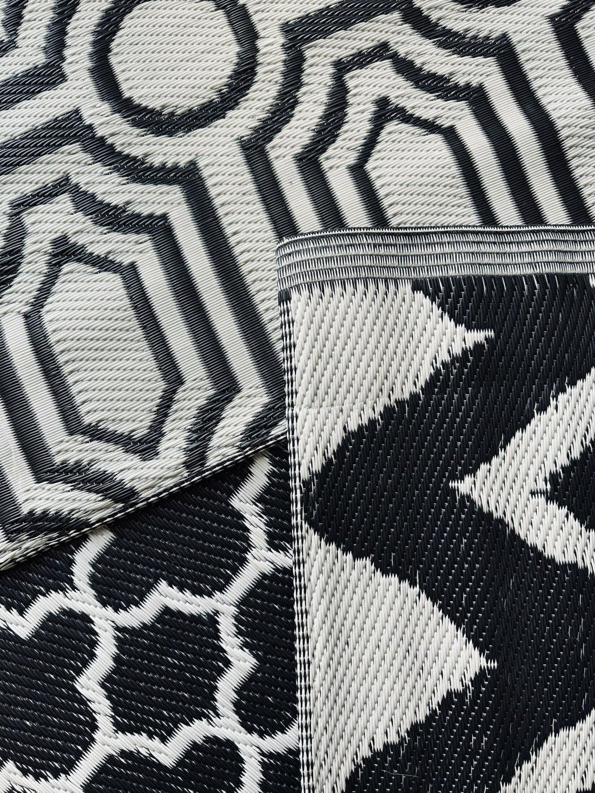 Udendørstæppe 90×180 cm – Black mix - VIAMAJA.DK