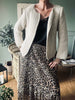 Wolljacke mit Honeycomb-Muster – Hellbeige