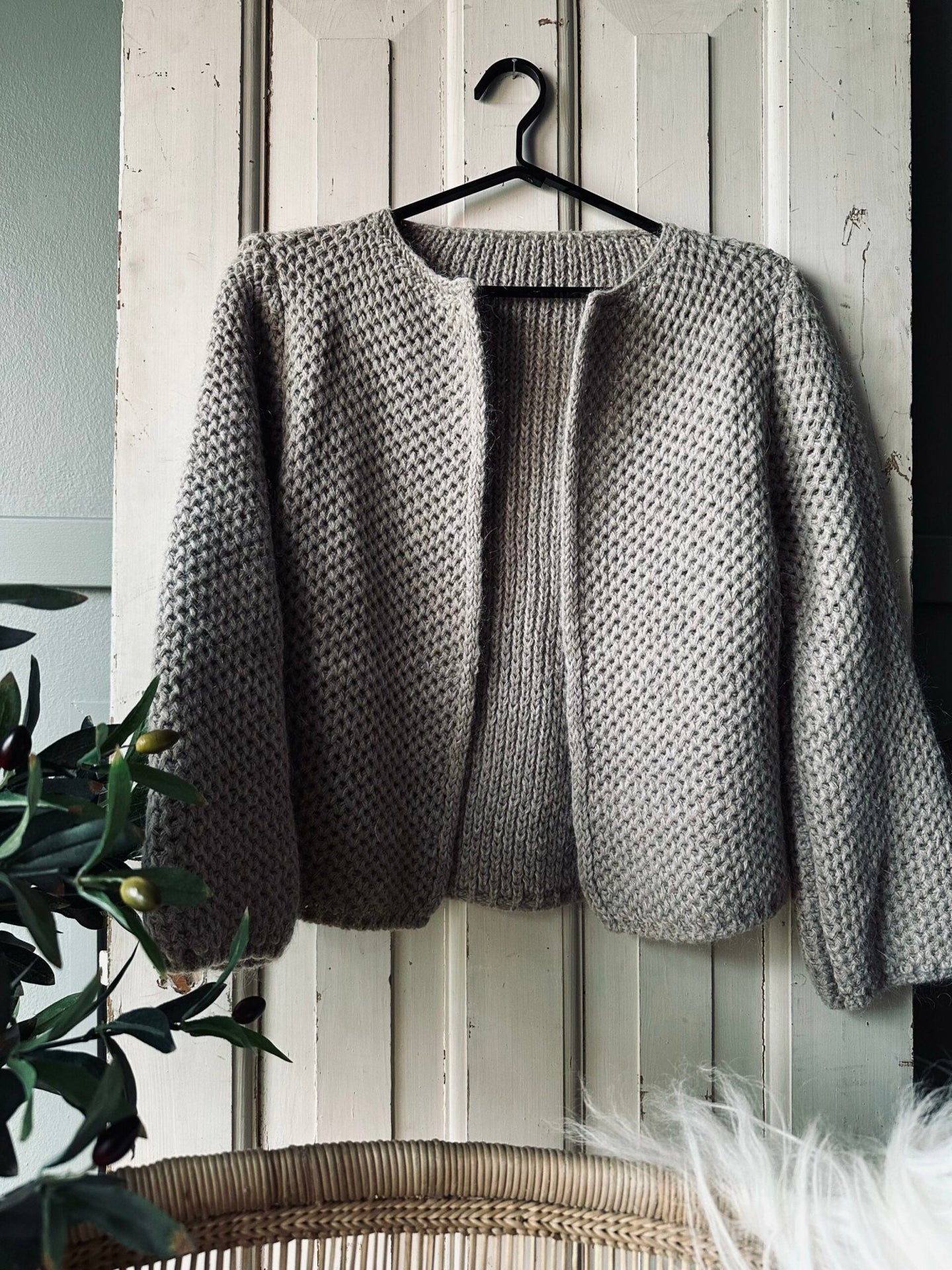 Uldjakke med honeycomb mønster - Taupe - VIAMAJA.DK