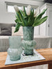 Vase 18 cm mundgeblasenes Glas – Grün