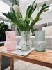 Vase 18 cm Mundgeblasenes Glas – Weiß
