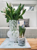 Vase 26 cm Mundgeblasenes Glas – Weiß