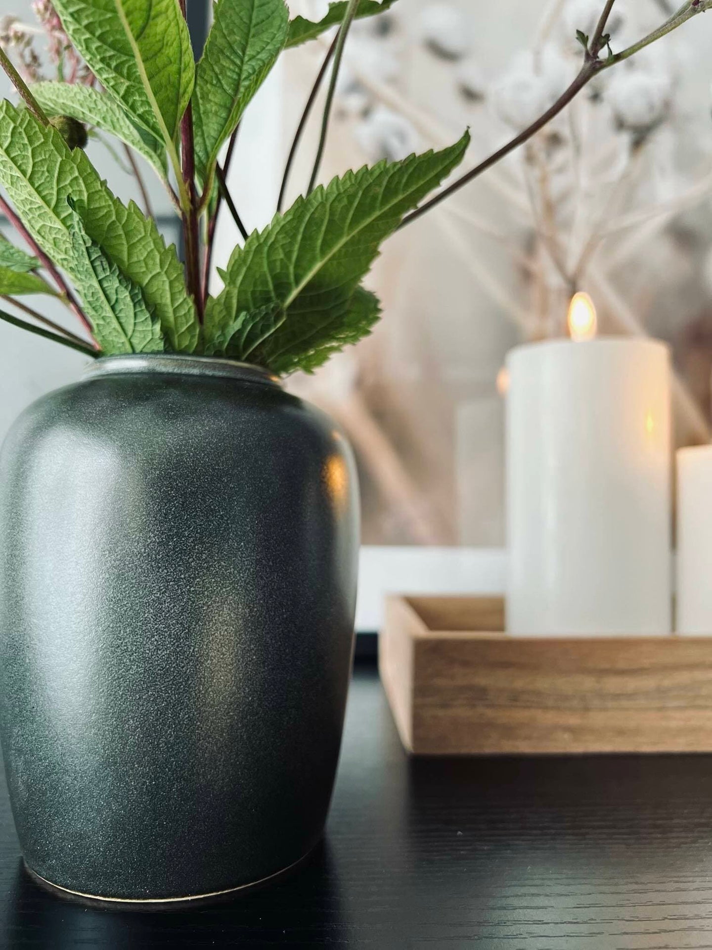 Vase H 12cm – Grå stentøj - VIAMAJA.DK