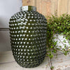 Vase mit Punkten - Flaschengrün