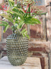Vase mit Punkten - grünes Glas