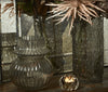 Vase mit Rillen - rauchfarbenes Glas