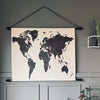 Weltkarte 110x80cm - Black
