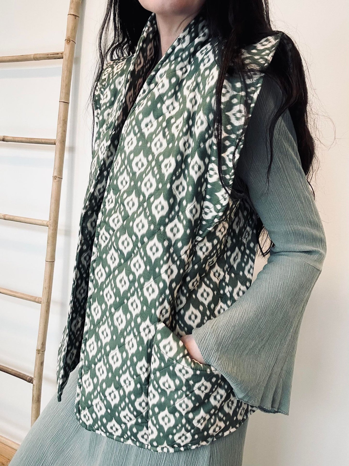 Vest Quilt grøn - VIAMAJA.DK