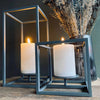 VIAMAJA Cube für Stumpenkerzen – Set aus 2 Haltern – Grau