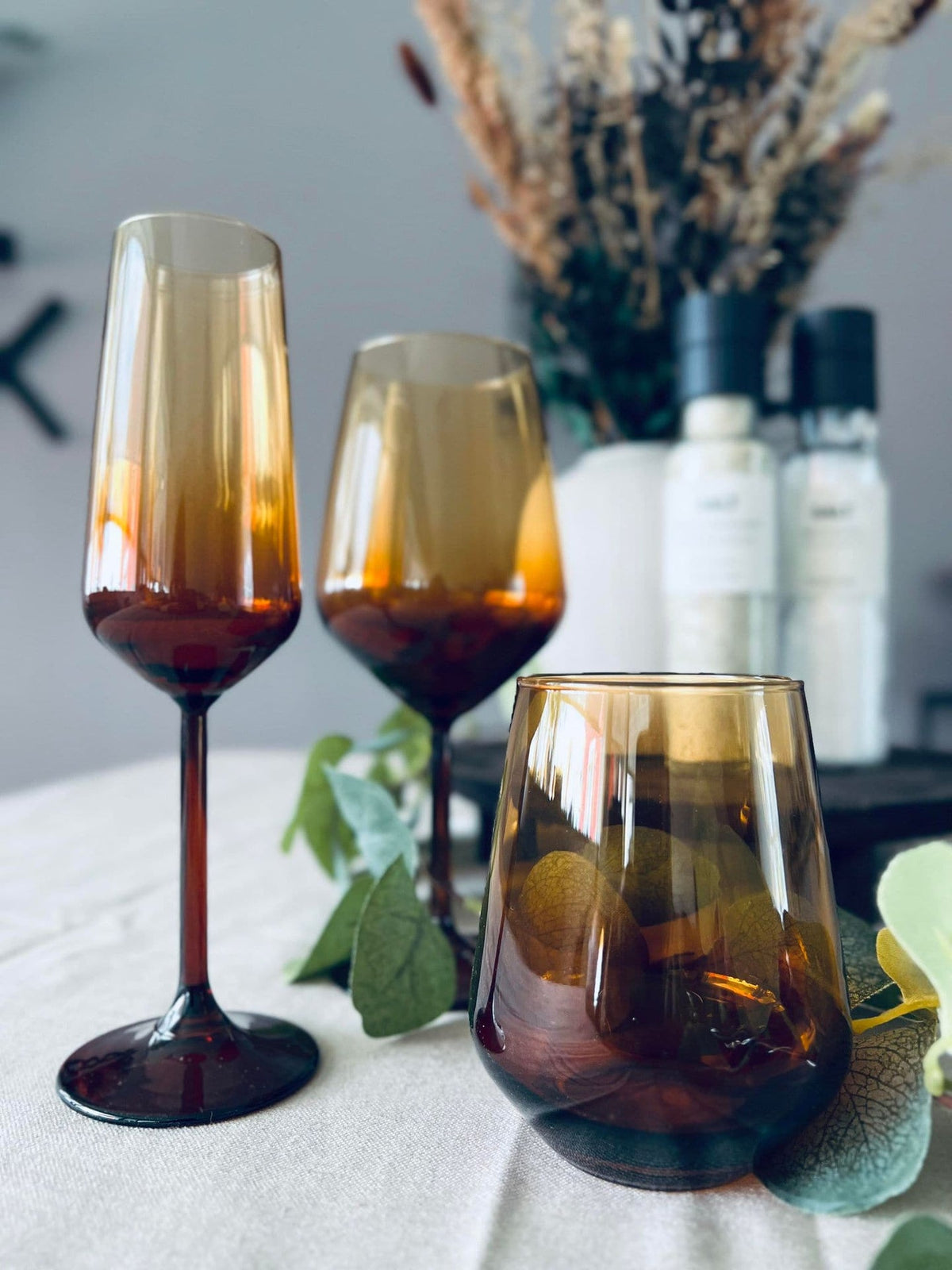 Vinglas LUX – Ravfarvet 490ml - VIAMAJA.DK