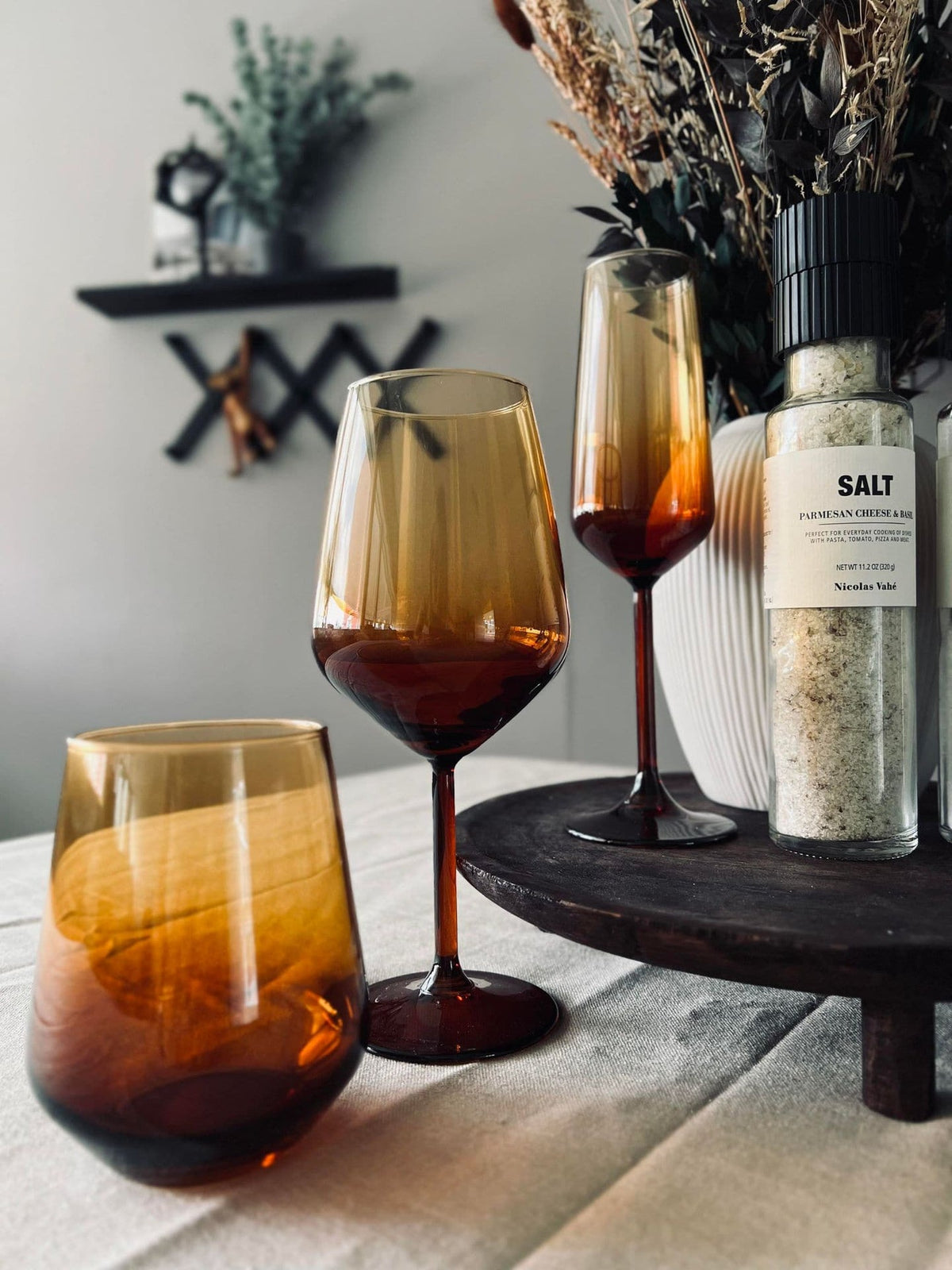 Vinglas LUX – Ravfarvet 490ml - VIAMAJA.DK