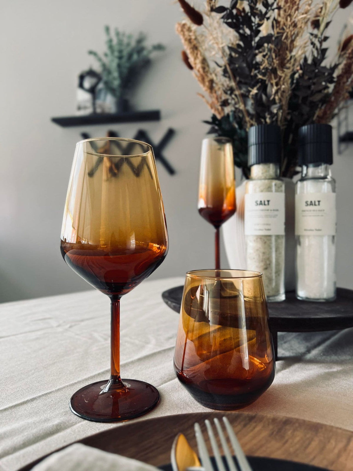 Vinglas LUX – Ravfarvet 490ml - VIAMAJA.DK