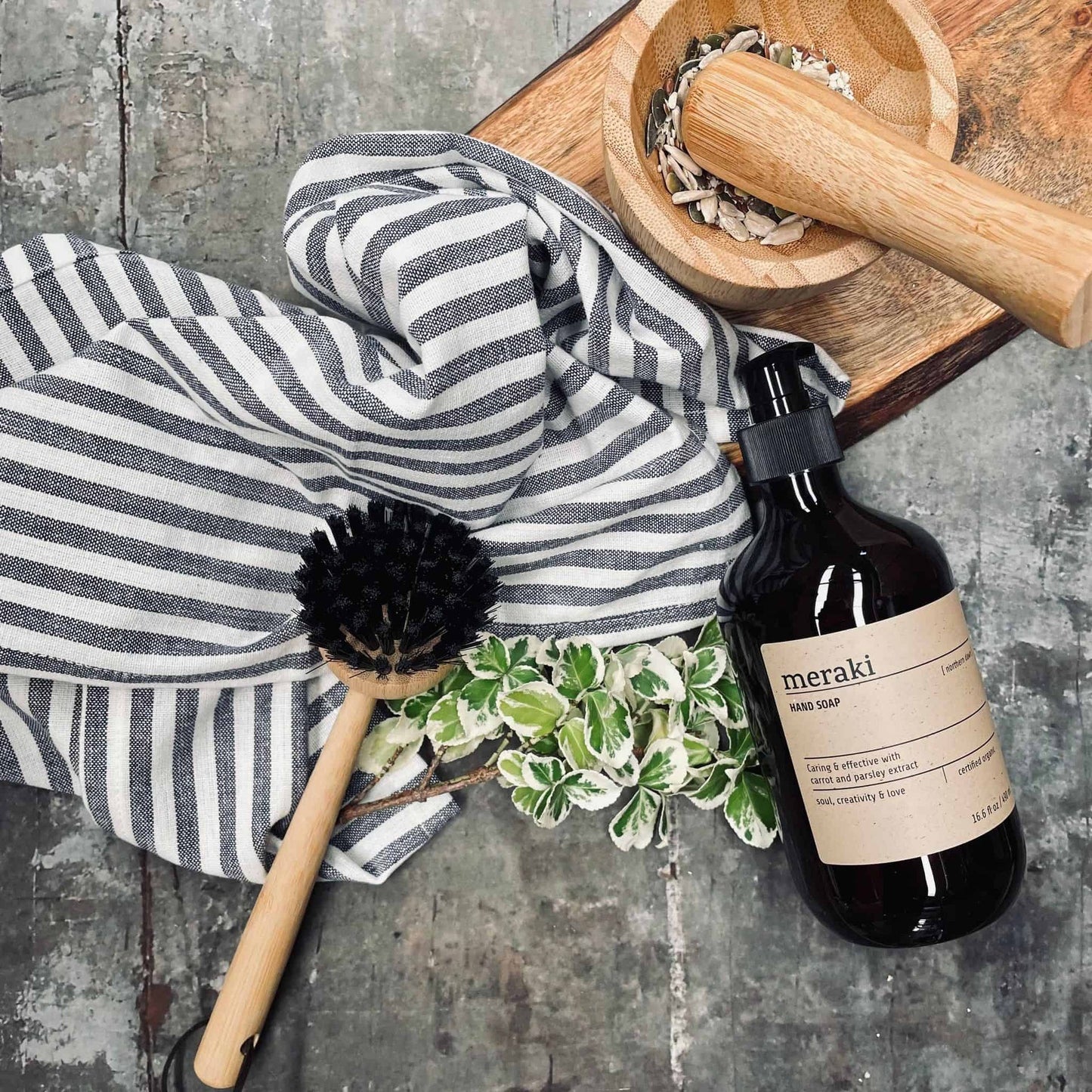 Viskestykke sæt af 3stk – Blå strib - VIAMAJA.DK