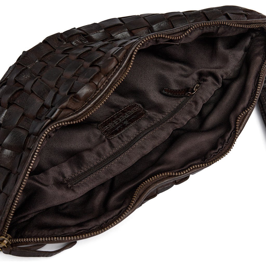 Warsaw Bumbag aus handgeflochtenem Leder - Dark Brown