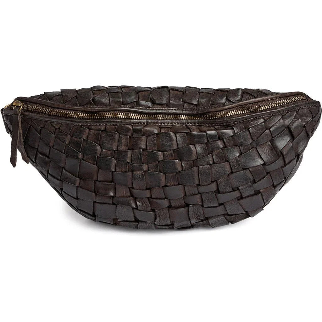 Warsaw Bumbag aus handgeflochtenem Leder - Dark Brown