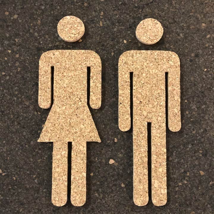 WC skiltning i kork - Selvklæbende - VIAMAJA
