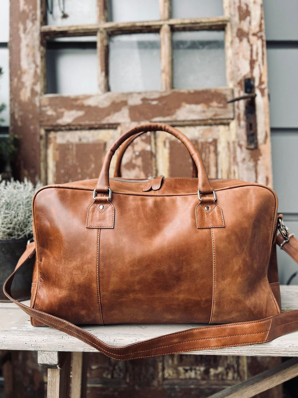 Weekendtaske BERLIN - Cognac - VIAMAJA.DK