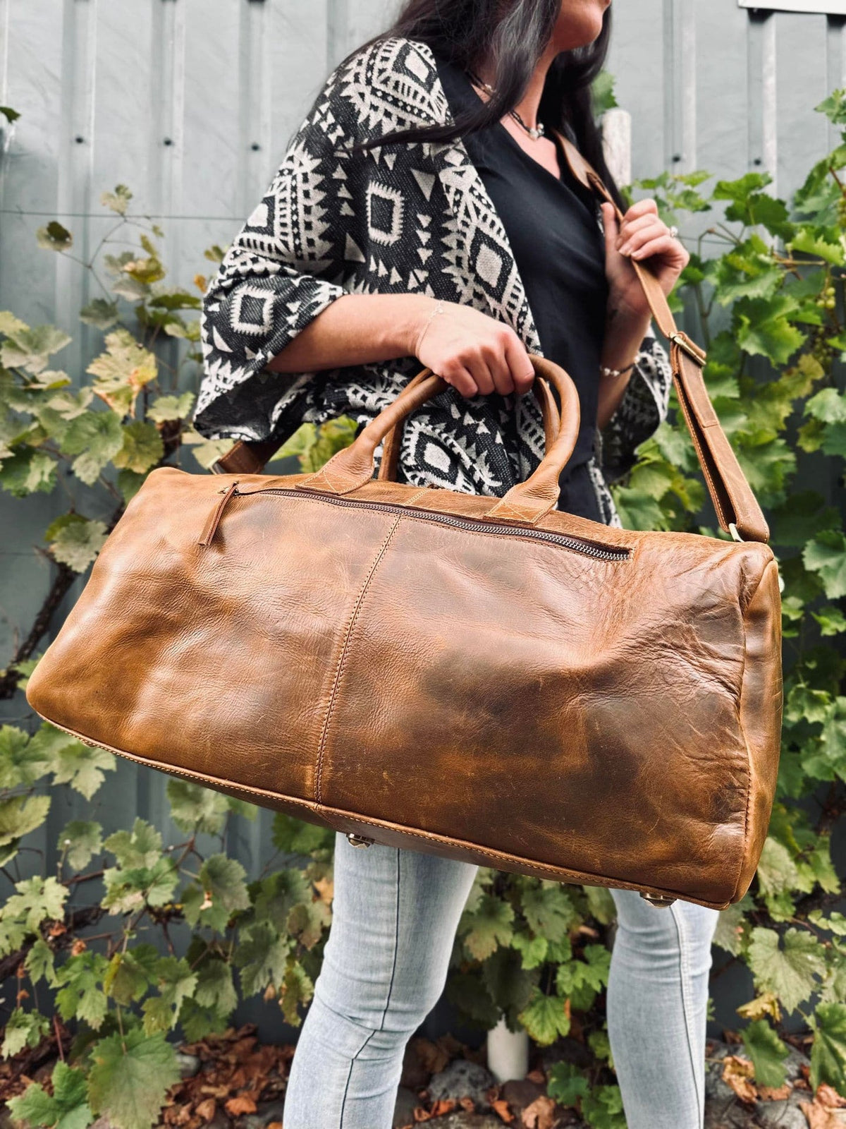 Weekendtaske - Brown leather - VIAMAJA.DK