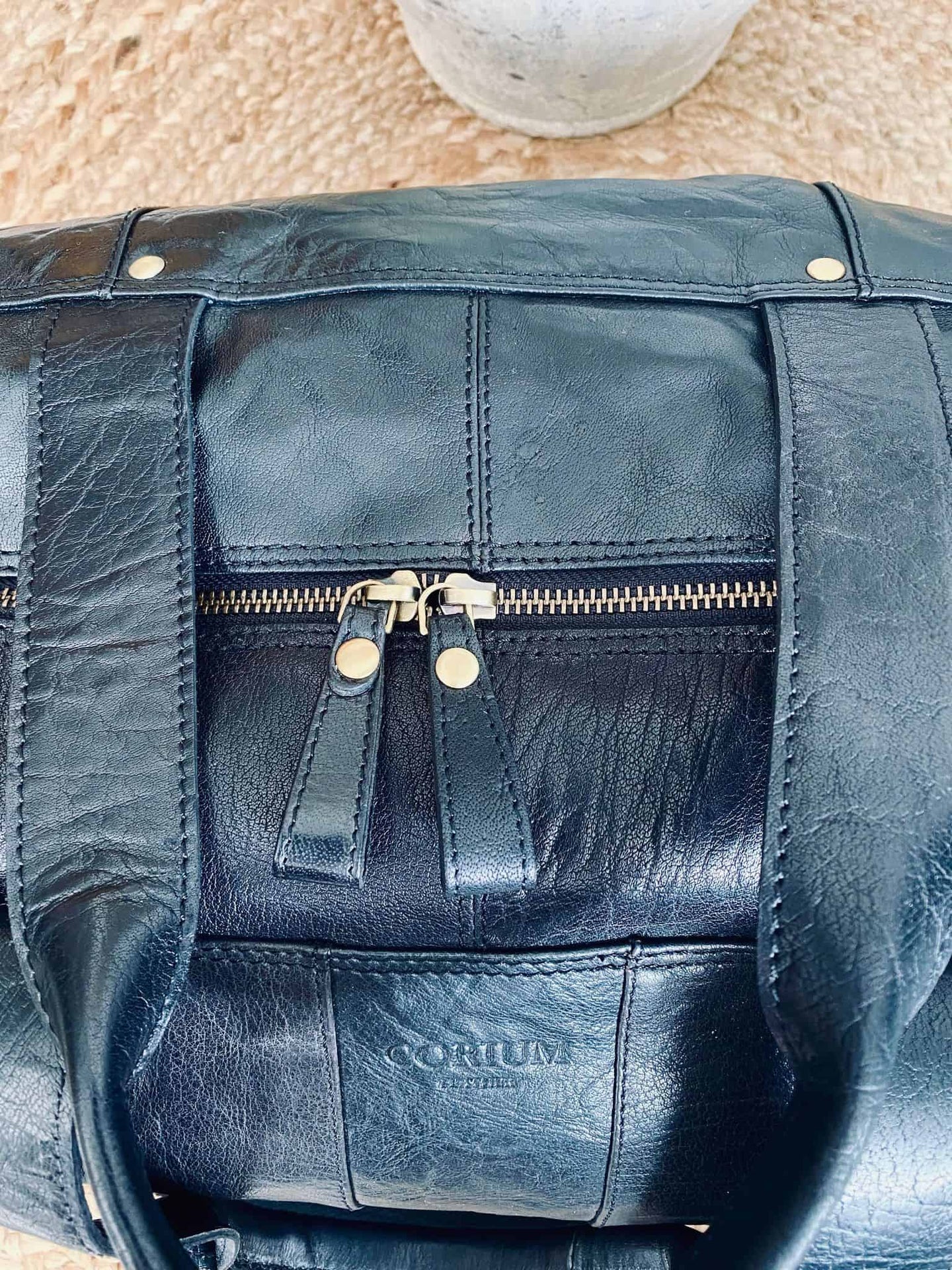 Weekendtaske Holdall sort skind - VIAMAJA.DK