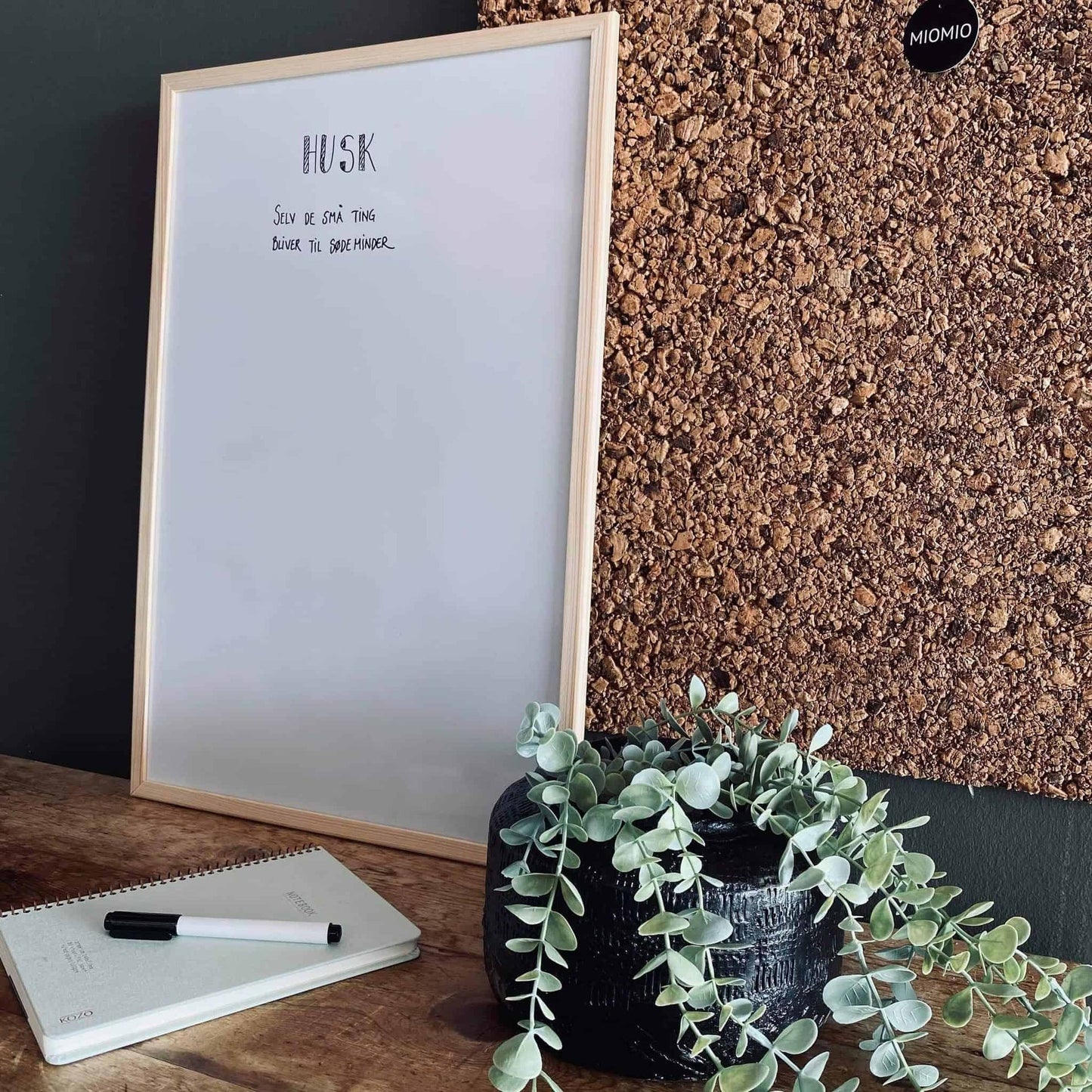 Whiteboard tavle med natur ramme 60x40 cm - VIAMAJA.DK