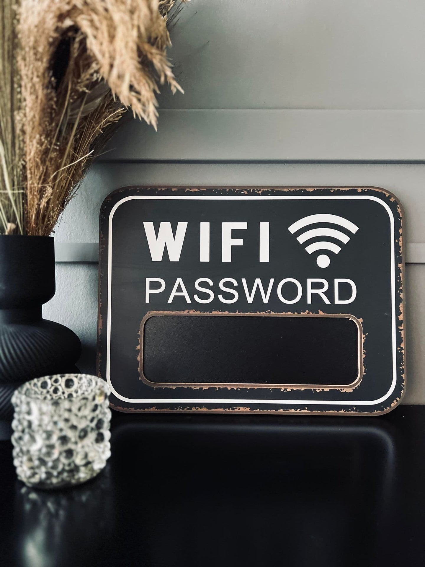 WIFI Skilt med kridt - Sort - VIAMAJA.DK
